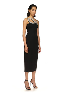 Timeless Black Midi Dress – Chic Evening Ensemble for Weddings, Banquets, and Formal Events - Best Gifter Ever: Everyday Items and Unique Gifts for Ski, Snowboard, Travel, and More