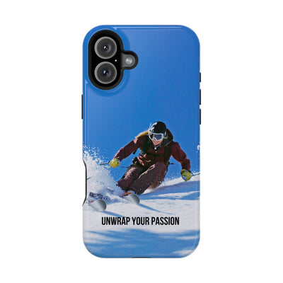 Unwrap Your Passion: Durable MagSafe Tough Case for iPhone 16, iPhone 16 Pro, iPhone 16 Pro Max, iPhone 16 Plus - Best Gifter Ever: Unwrap Your Passion: Ski. Snowboard. Travel. Love. Play. Shop.