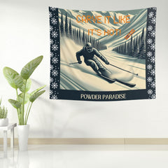 Vintage Snow Carving Wall Tapestry | Carve it like it is hot & Powder Paradise - Embrace Your Space I Indoor Decorations I Ski Paradise - Best Gifter Ever: Unwrap Your Passion: Ski. Snowboard. Travel. Love. Play. Shop.