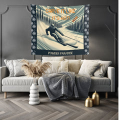 Vintage Snow Carving Wall Tapestry | Carve it like it is hot & Powder Paradise - Embrace Your Space I Indoor Decorations I Ski Paradise - Best Gifter Ever: Unwrap Your Passion: Ski. Snowboard. Travel. Love. Play. Shop.