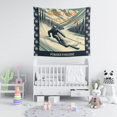 Vintage Snow Carving Wall Tapestry | Carve it like it is hot & Powder Paradise - Embrace Your Space I Indoor Decorations I Ski Paradise - Best Gifter Ever: Unwrap Your Passion: Ski. Snowboard. Travel. Love. Play. Shop.