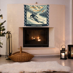 Vintage Snow Carving Wall Tapestry | Carve it like it is hot & Powder Paradise - Embrace Your Space I Indoor Decorations I Ski Paradise - Best Gifter Ever: Unwrap Your Passion: Ski. Snowboard. Travel. Love. Play. Shop.