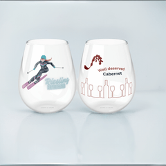 Well deserved Cabernet - Original stemless wine glass, 11.75oz. Mix and match original design collection. - Best Gifter Ever: Unwrap Your Passion: Ski. Snowboard. Travel. Love. Play. Shop.