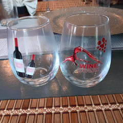 Wine down - Stemless Wine Glass / 11.75oz. Custom Glassware - Best Gifter Ever: Unwrap Your Passion: Ski. Snowboard. Travel. Love. Play. Shop.